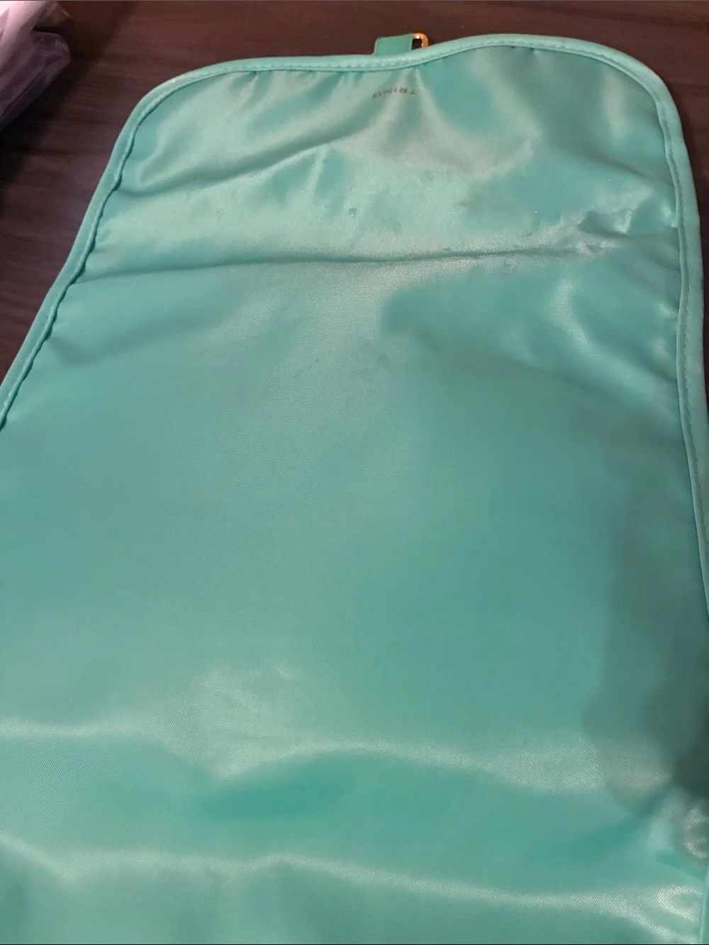 Trina Aqua Fold-Over Hanging Travel Cosmetic Bag Mint Green